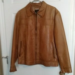 Express tan leather ladies jacket.